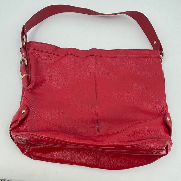 Mia Capella Red Large Leather Shoulder Bag | Classic Style - Picture 3 of 5